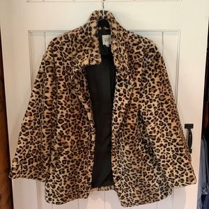 Gap womens xs faux leopard jacket